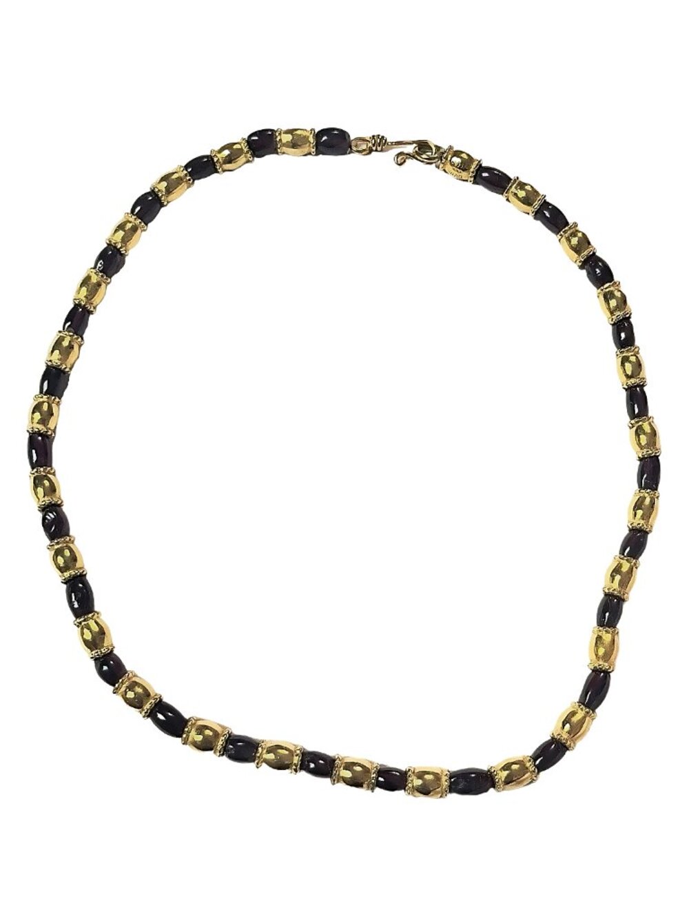 1992 METROPOLITAN MUSEUM OF ART MMA WAG Gold Tone Garnet Bead 17” Necklace